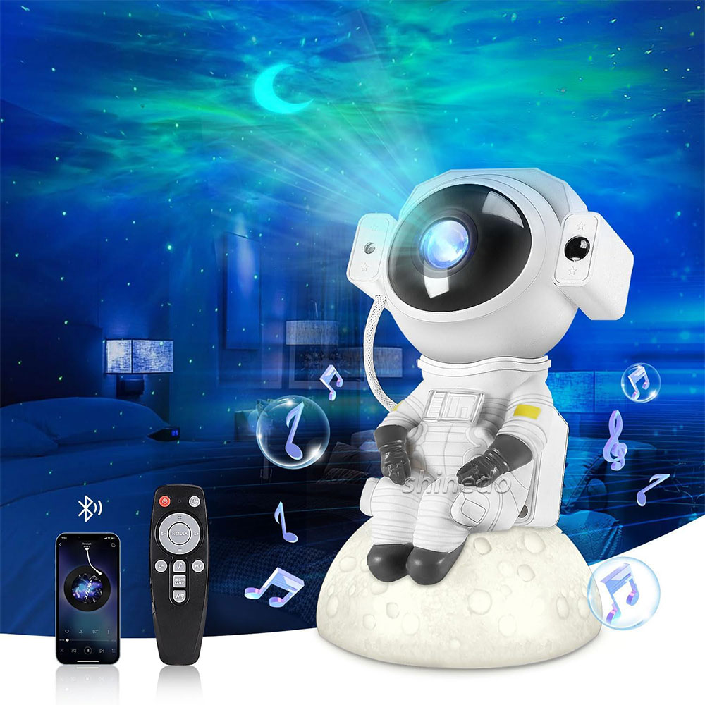Astronaut Galaxy Star Projector – 360° Rotating Magnetic Head Nebula Night Light with Remote & Timer for Bedroom Kids Gift