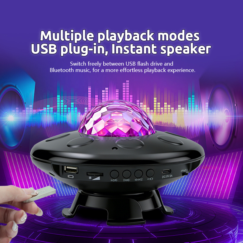 UFO LED Projector Lamp – BT Music Speaker Starry Sky Projector with Remote Control & Timer for Kids Gift Ceiling Night Light Aurora Galaxy