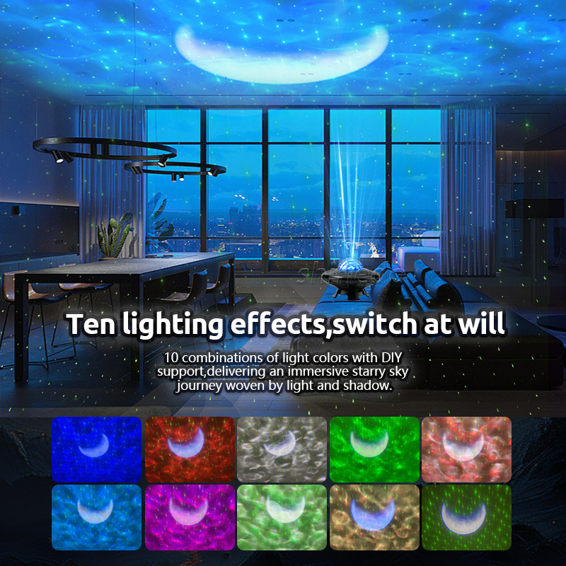 UFO LED Projector Lamp – BT Music Speaker Starry Sky Projector with Remote Control & Timer for Kids Gift Ceiling Night Light Aurora Galaxy