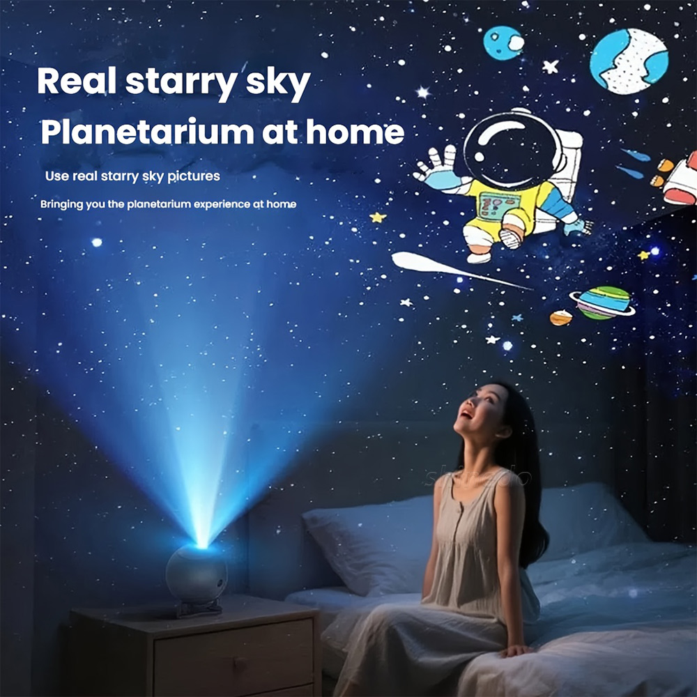 USB Star Projector – Multiple Patterns HD Planetarium Galaxy Ceiling Light with Adjustable Brightness for Bedroom Decor