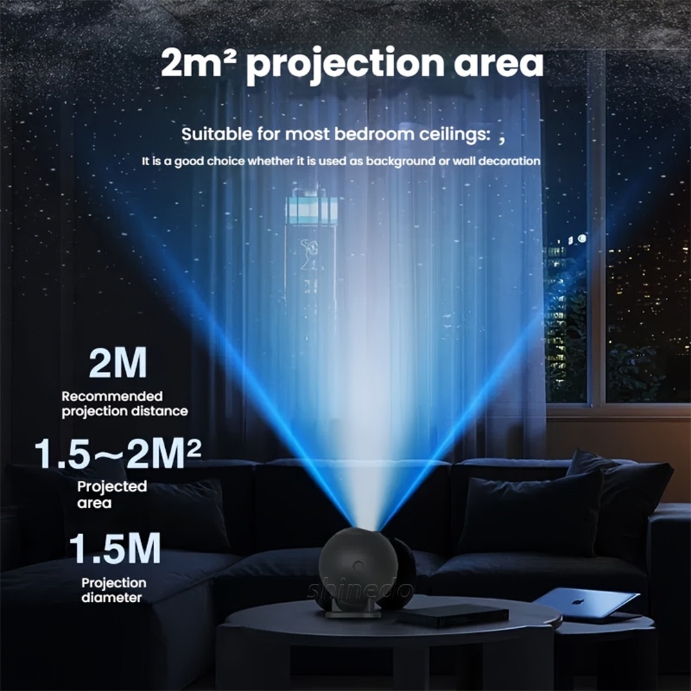 USB Star Projector – Multiple Patterns HD Planetarium Galaxy Ceiling Light with Adjustable Brightness for Bedroom Decor