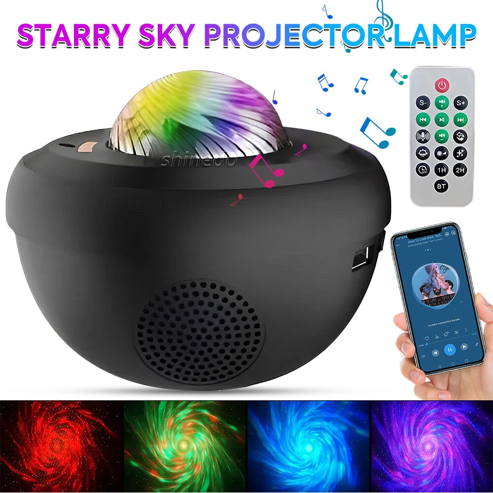  USB Mini Galaxy Night Light – Round Starry Sky Nebula Projector with Sound & Timer for Kids Gift Bedroom Decor